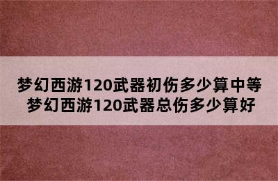 梦幻西游120武器初伤多少算中等 梦幻西游120武器总伤多少算好